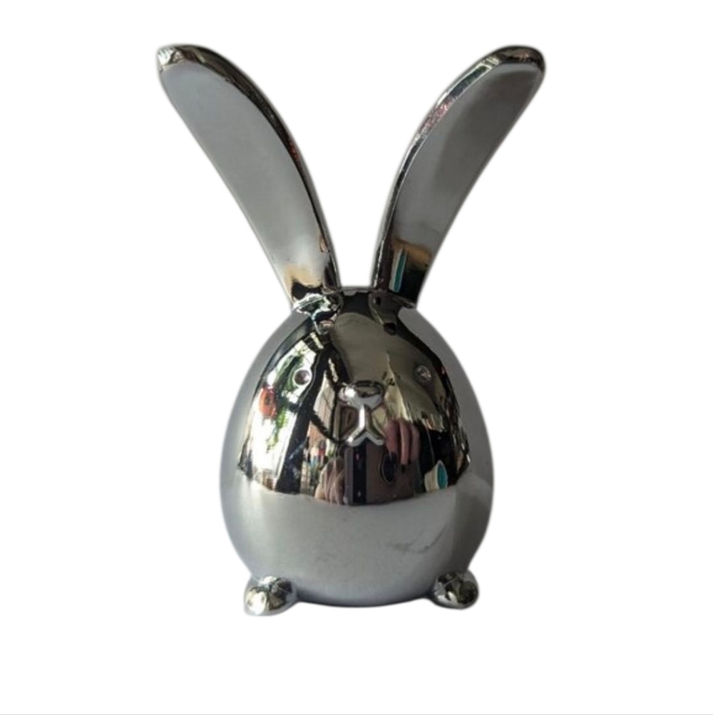 Umbra Squiggy Bunny Rabbit Ring Holder Cast Metal Chrome Jewellery Stand